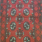 154 x 100 cm Hand Knotted Red Afghan Akche Bokhara – Wool Rug