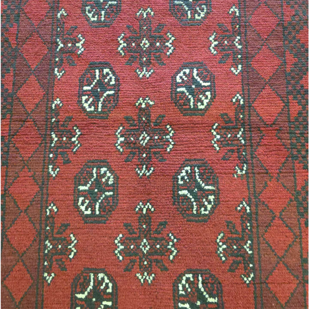 154 x 100 cm Hand Knotted Red Afghan Akche Bokhara – Wool Rug