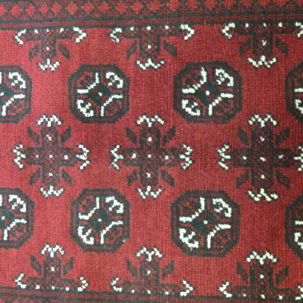 147 x 100 cm Hand Knotted Red Afghan Akche Bokhara – Wool Rug