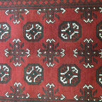 147 x 100 cm Hand Knotted Red Afghan Akche Bokhara – Wool Rug