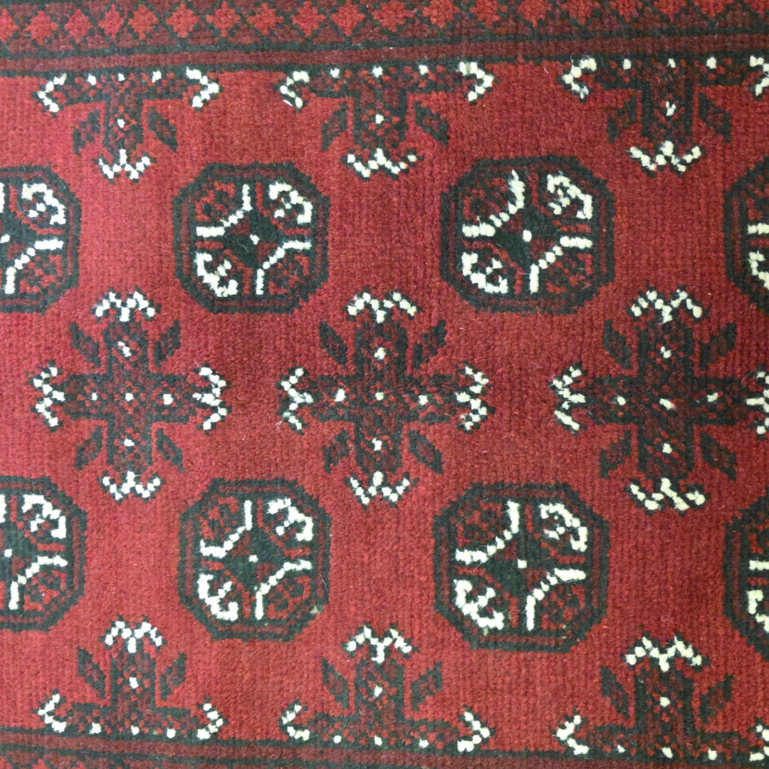 147 x 100 cm Hand Knotted Red Afghan Akche Bokhara – Wool Rug