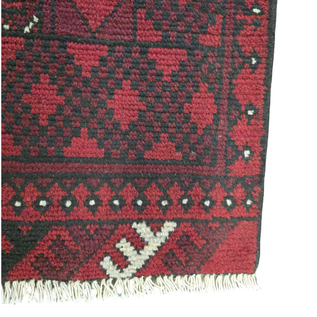 154 x 100 cm Hand Knotted Red Afghan Akche Bokhara – Wool Rug