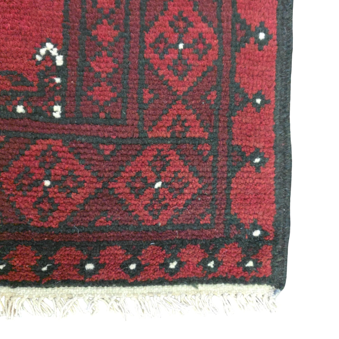 147 x 100 cm Hand Knotted Red Afghan Akche Bokhara – Wool Rug