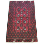 154 x 100 cm Hand Knotted Red Afghan Akche Bokhara – Wool Rug