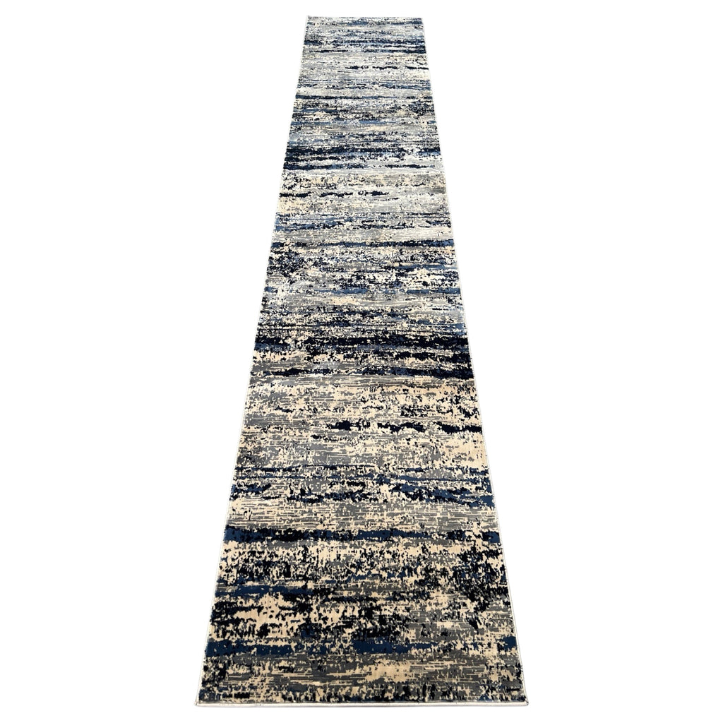 400 x 80cm Modern Machine Made – Navy Runner Rug