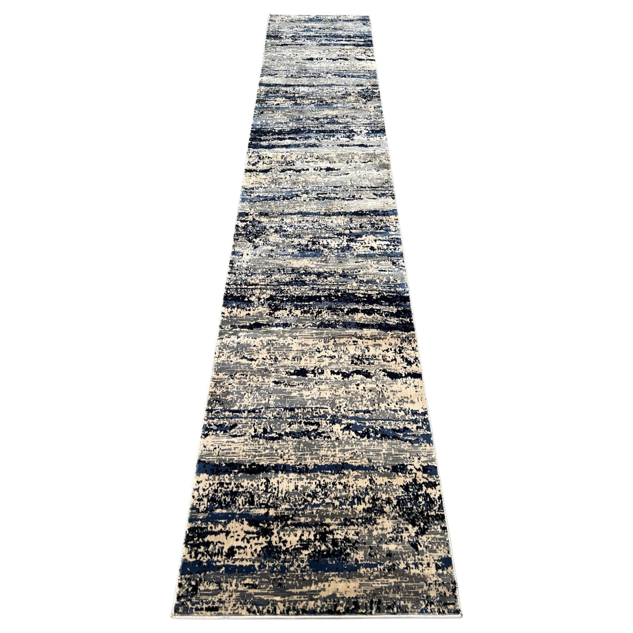 400 x 80cm Modern Machine Made – Navy Runner Rug