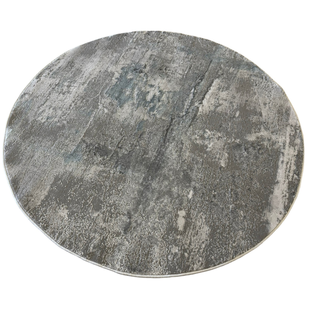 160 x 160 cm Modern Plain Grey Light Blue Round Rug