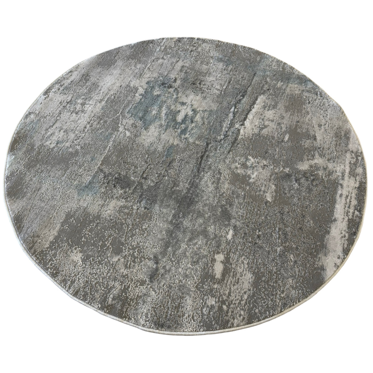 160 x 160 cm Modern Plain Grey Light Blue Round Rug
