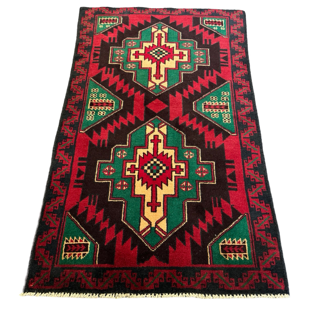 140 x 80 cm Tribal Hand Knotted Afghan Balouch Rug