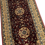 800 x 80 cm Persian Kashan Runner Rug, Machine-Made