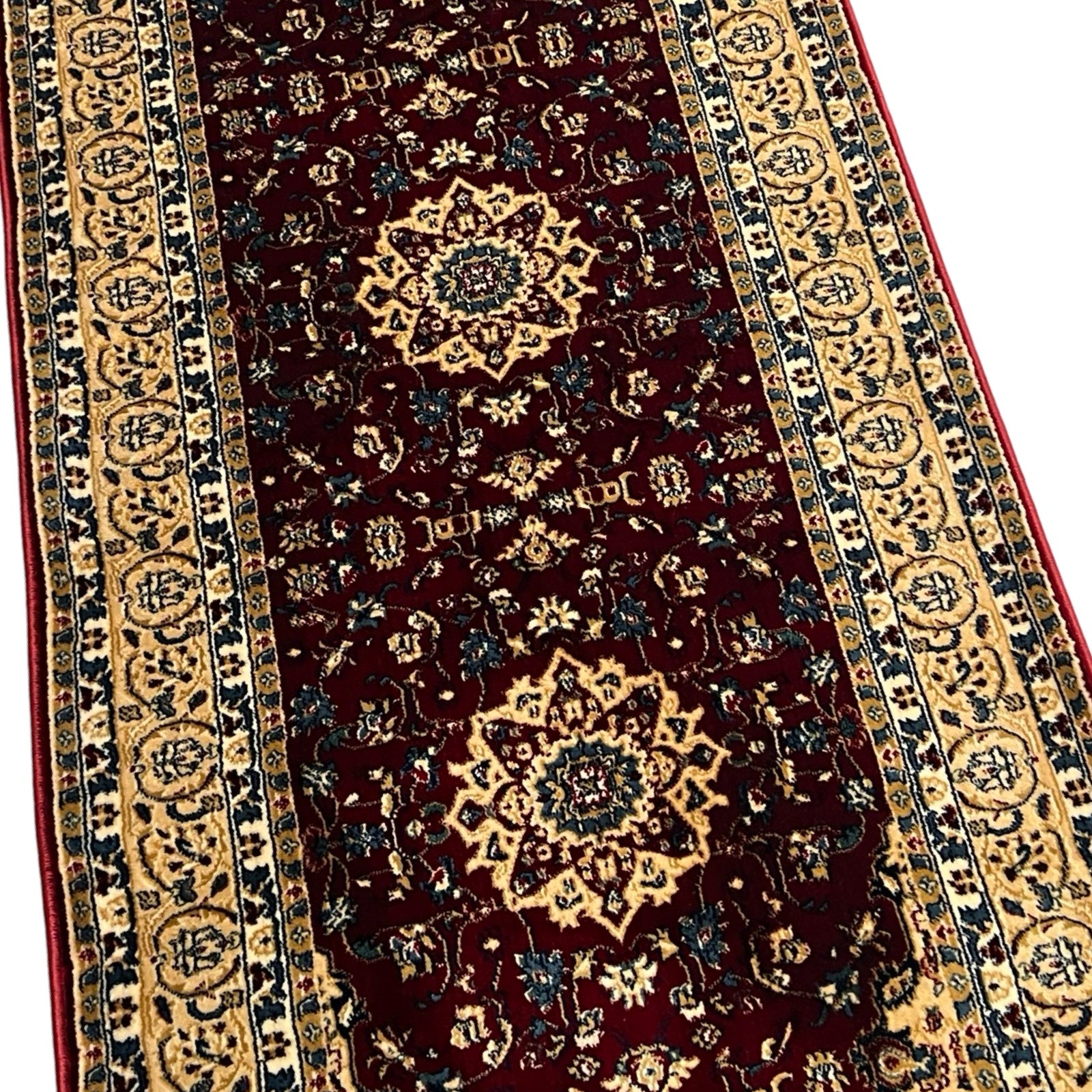 800 x 80 cm Persian Kashan Runner Rug, Machine-Made