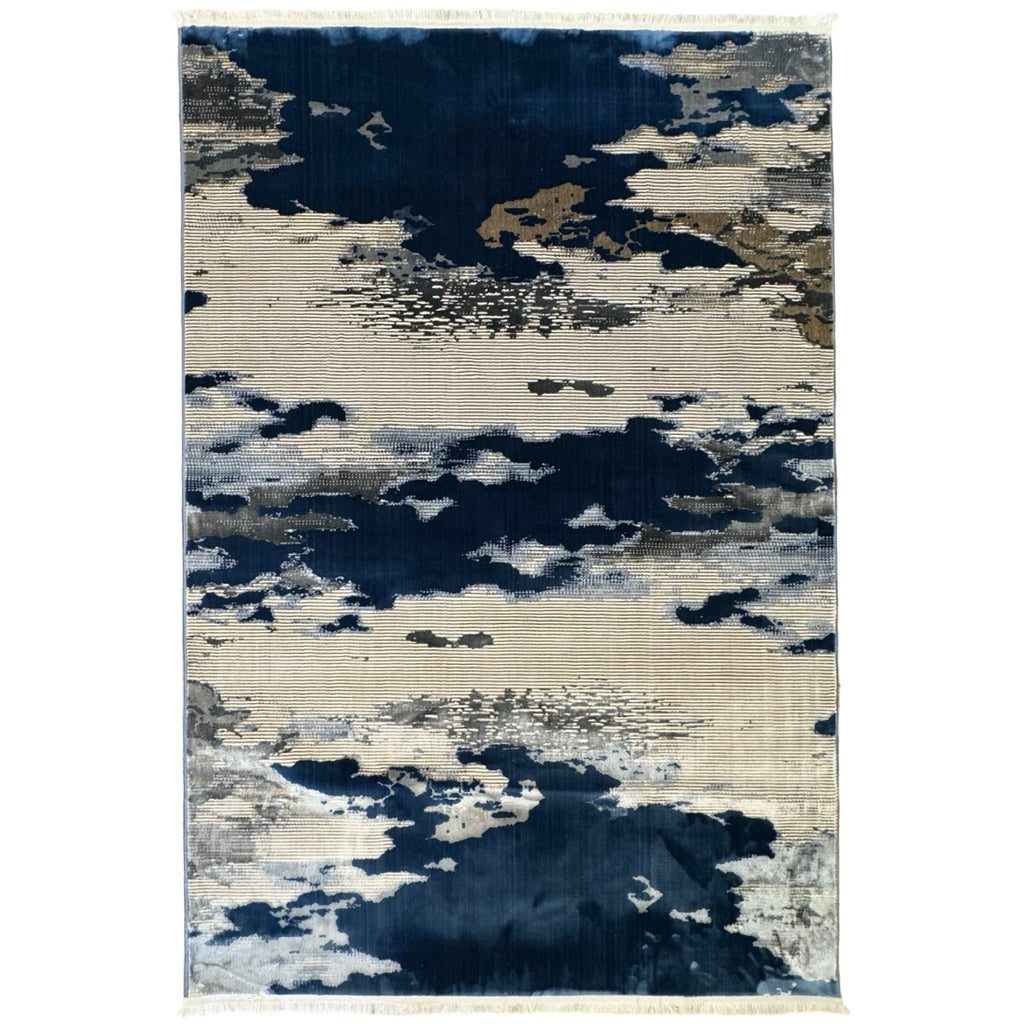290 x 200 cm Textured Modern Turkish Machine Made – Blue Rug