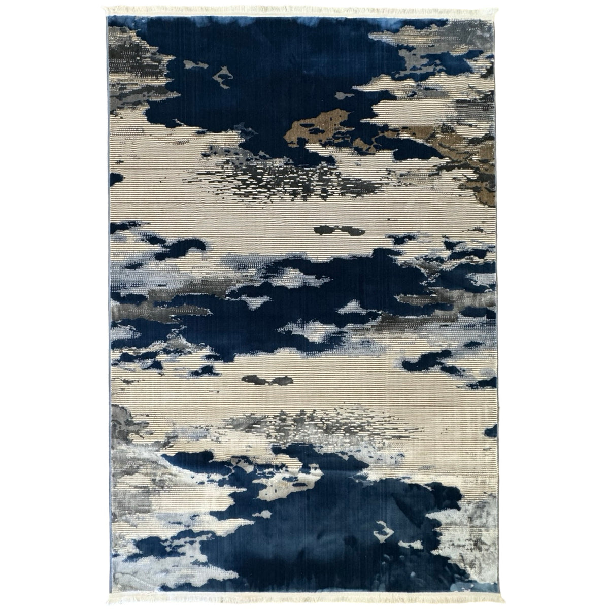290 x 200 cm Textured Modern Turkish Machine Made – Blue Rug