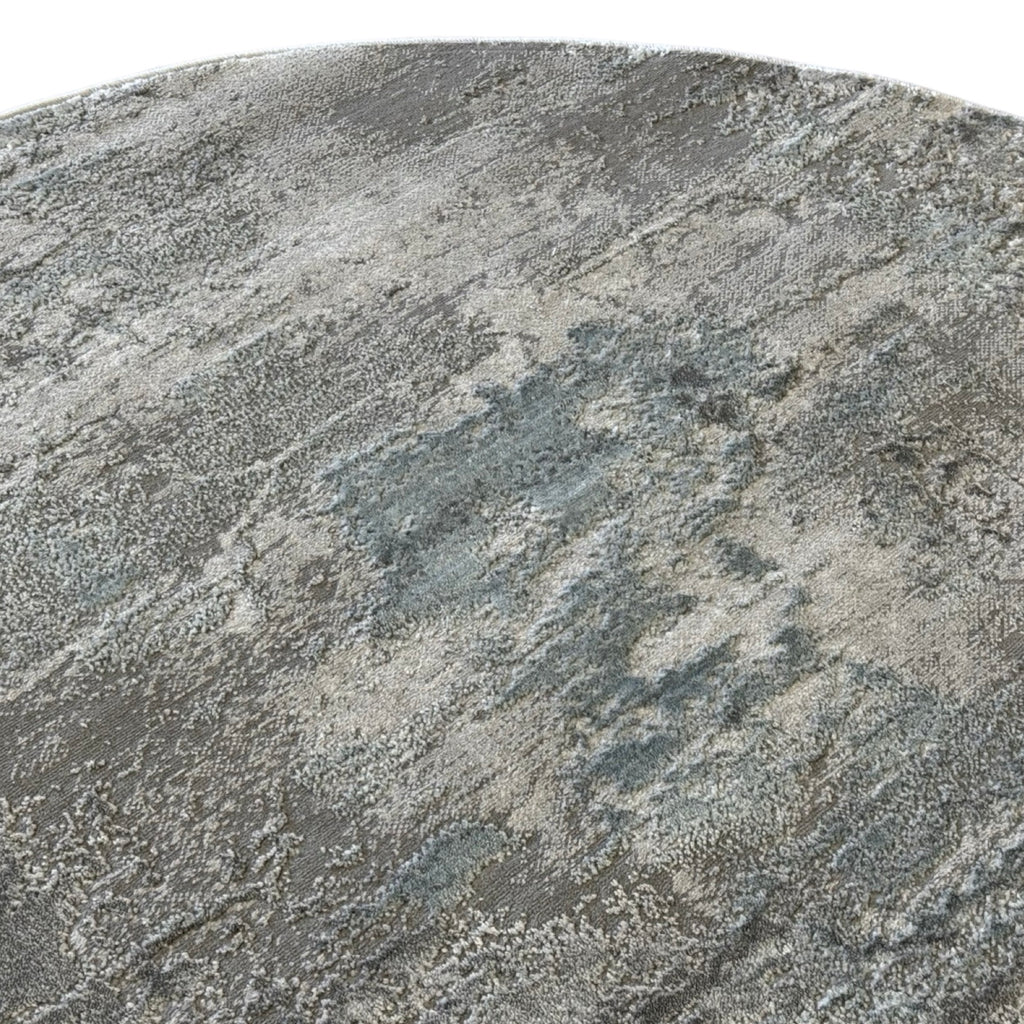 160 x 160 cm Modern Plain Grey Light Blue Round Rug