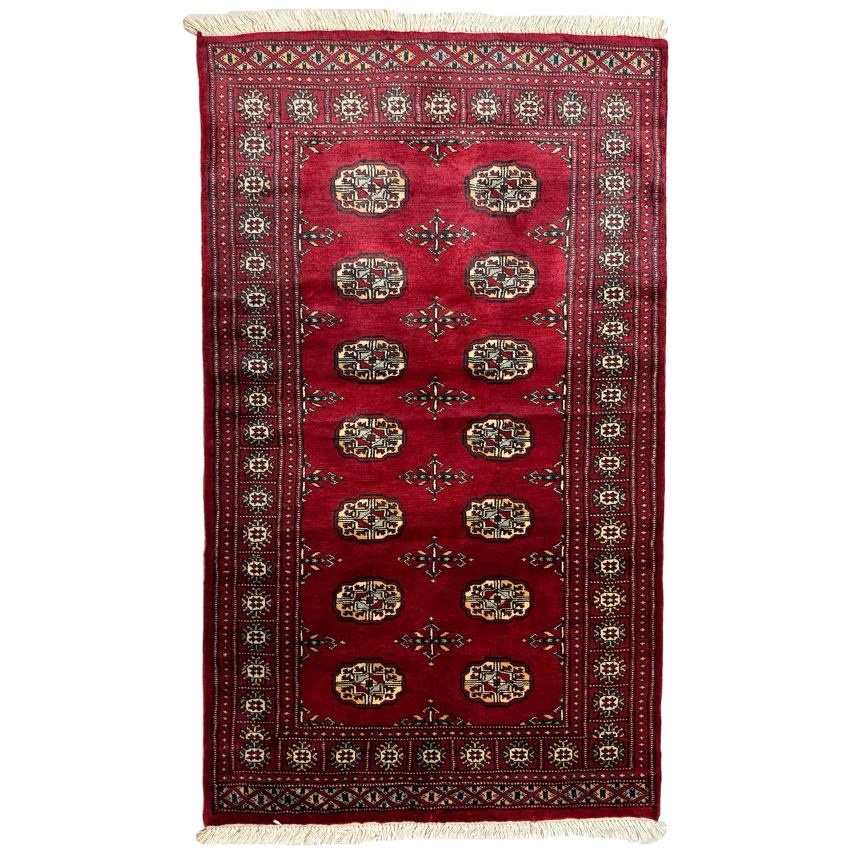159 x 94 cm Hand Knotted Karachi Bokhara – Red Rug