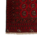 292 x 78 cm Hand Knotted Red Afghan Akche Wool Runner Rug