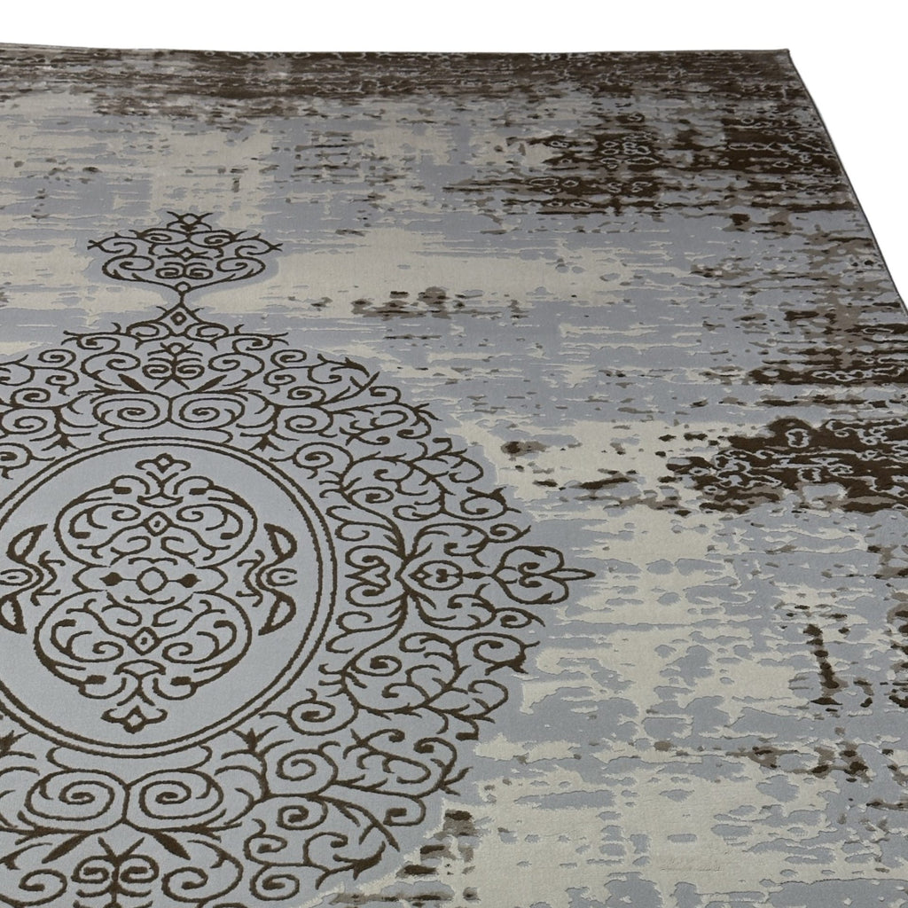 290 x 200 cm Persian Tabriz Design Machine-Made Rug, Grey