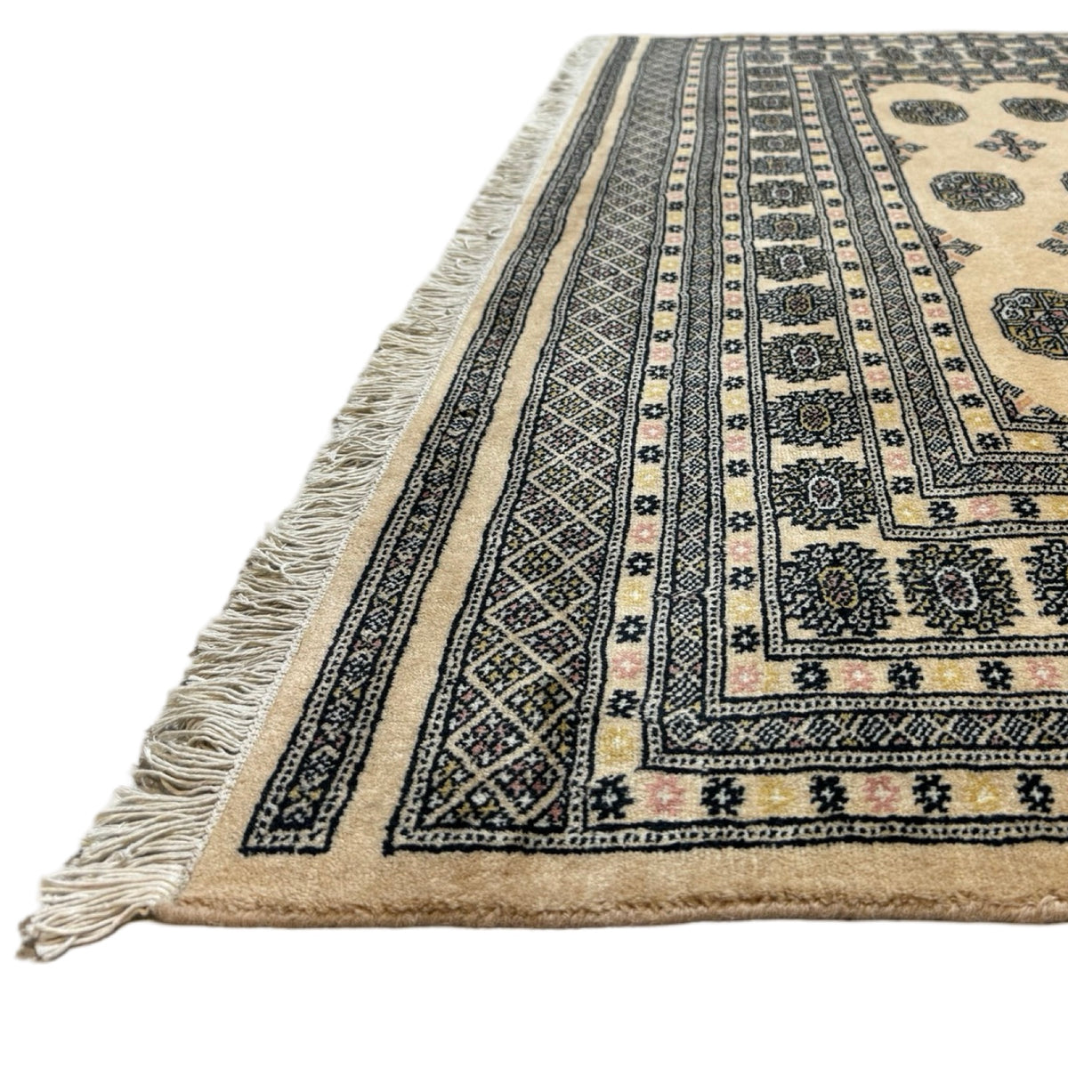 296 x 201 cm Hand-Knotted Karachi Bokhara – Beige Rug