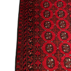 292 x 78 cm Hand Knotted Red Afghan Akche Wool Runner Rug