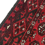 281 x 68 cm Hand Knotted Red Afghan Akche Runner Rug