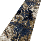 400 x 80 cm Modern Blue/Beige Runner Machine-Made