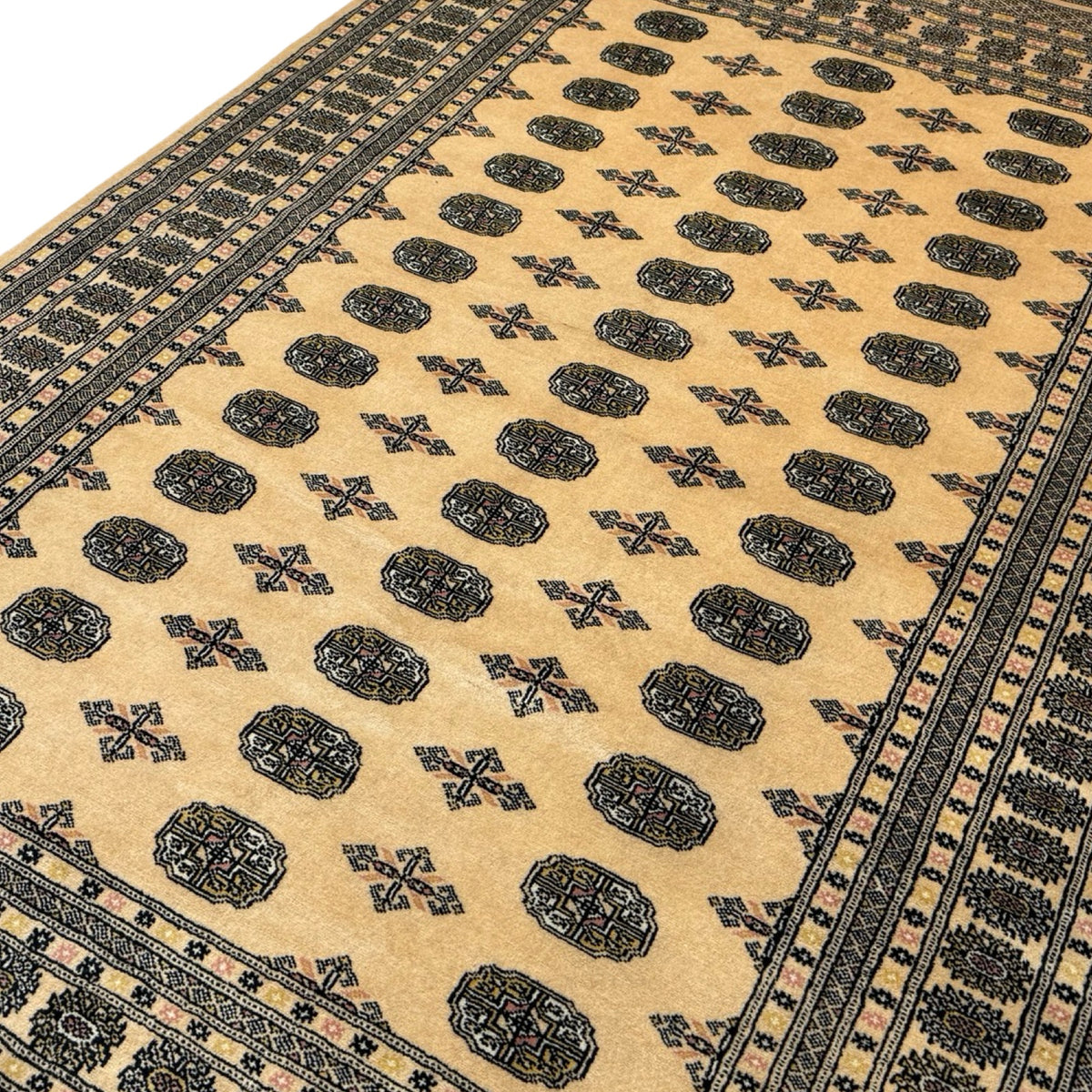 296 x 201 cm Hand-Knotted Karachi Bokhara – Beige Rug