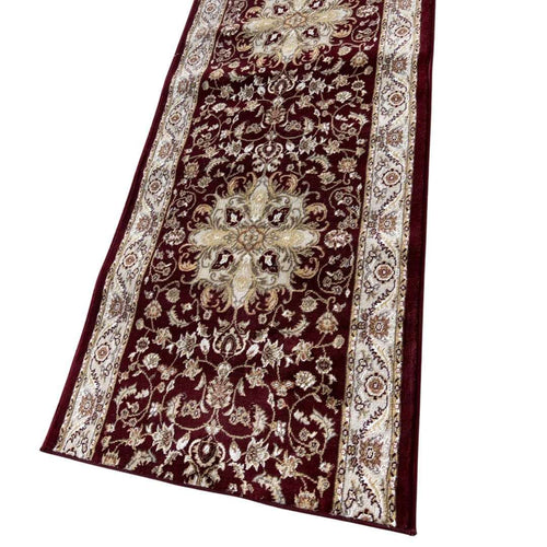 1000 x 80 cm Persian Mashad Design Maroon Runner Rug