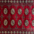 159 x 94 cm Hand Knotted Karachi Bokhara – Red Rug