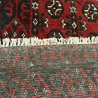 281 x 68 cm Hand Knotted Red Afghan Akche Runner Rug