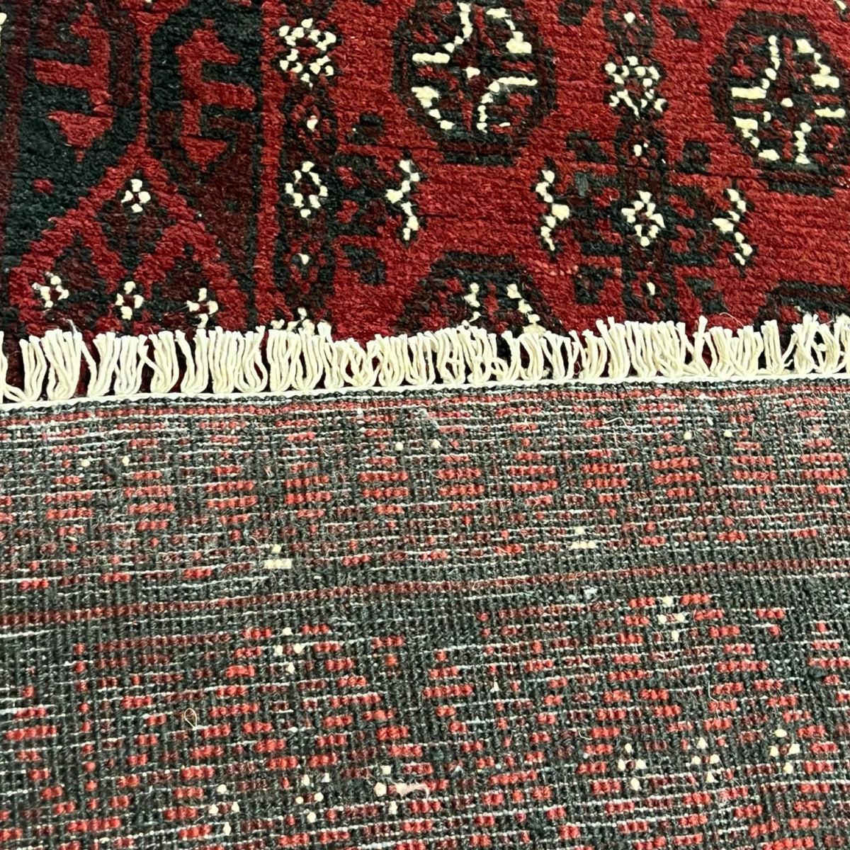 281 x 68 cm Hand Knotted Red Afghan Akche Runner Rug