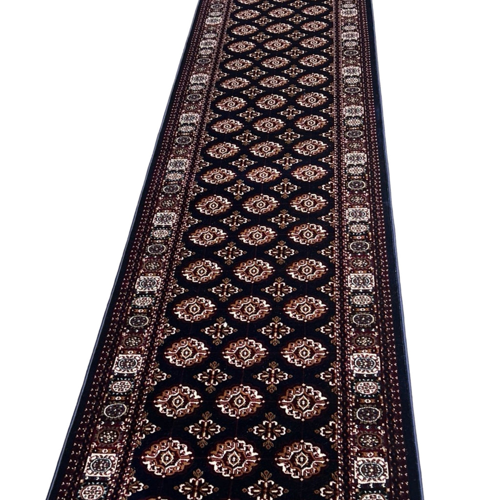 600 x 80cm Bokhara Machine Made, Navy Rug