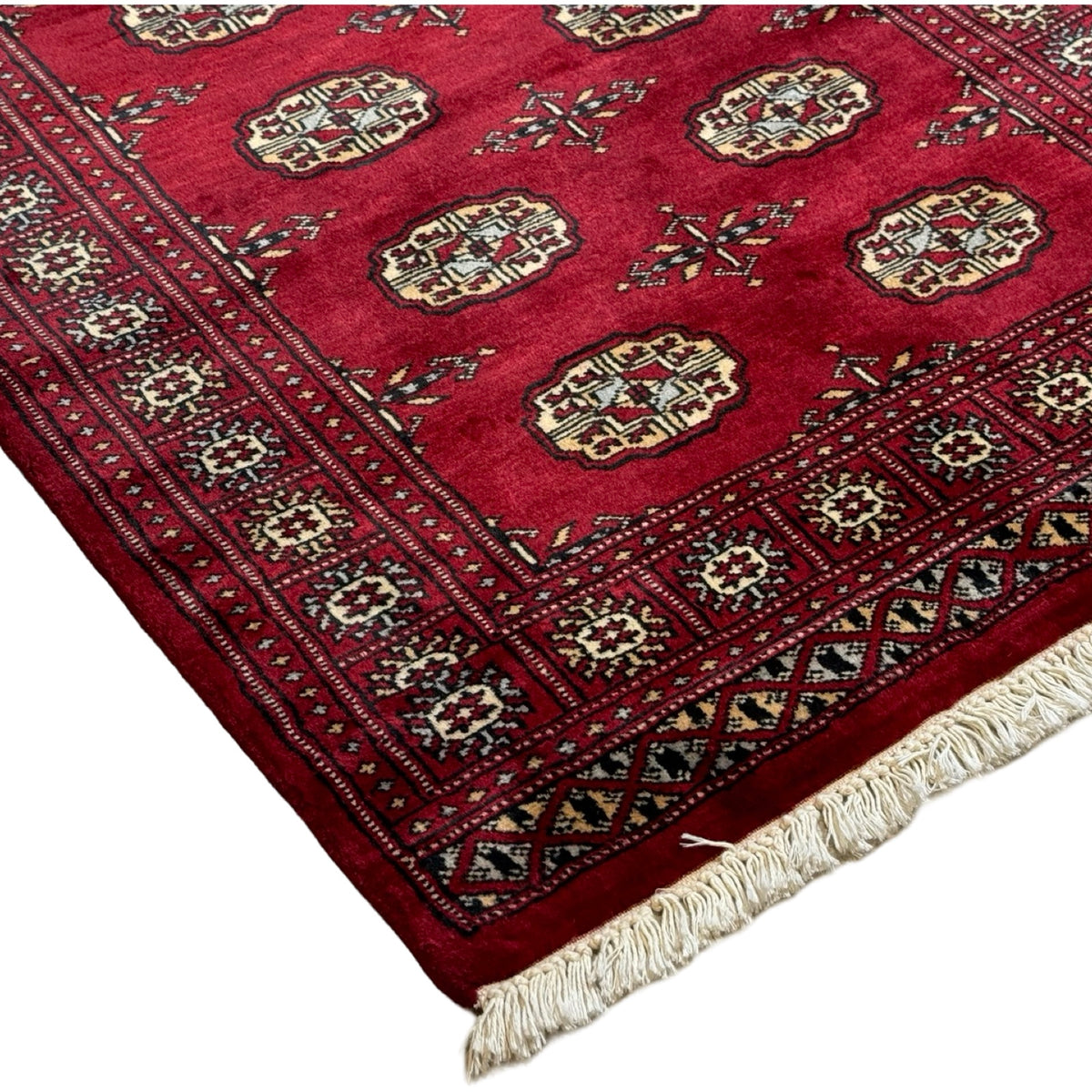 159 x 94 cm Hand Knotted Karachi Bokhara – Red Rug