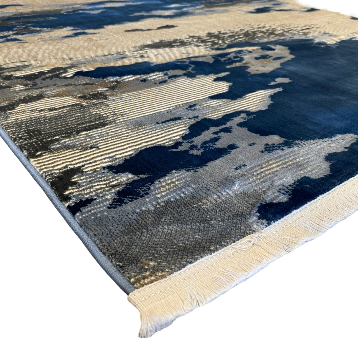 290 x 200 cm Textured Modern Turkish Machine Made – Blue Rug