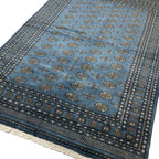 297 x 201 cm Hand Knotted Karachi Bokhara – Blue Rug