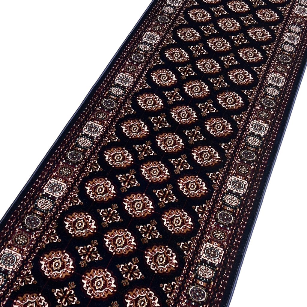 600 x 80cm Bokhara Machine Made, Navy Rug