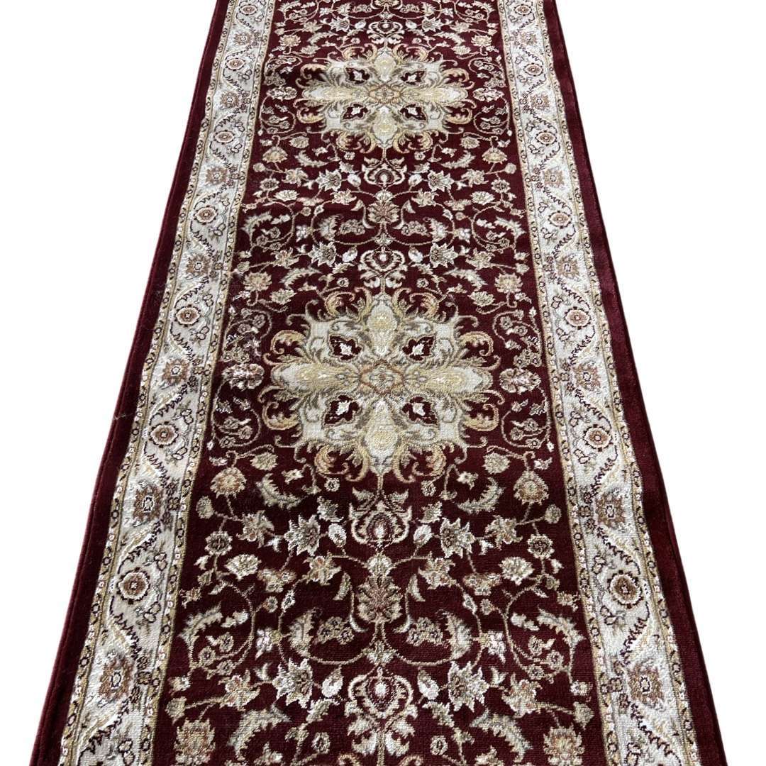 1000 x 80 cm Persian Mashad Design Maroon Runner Rug