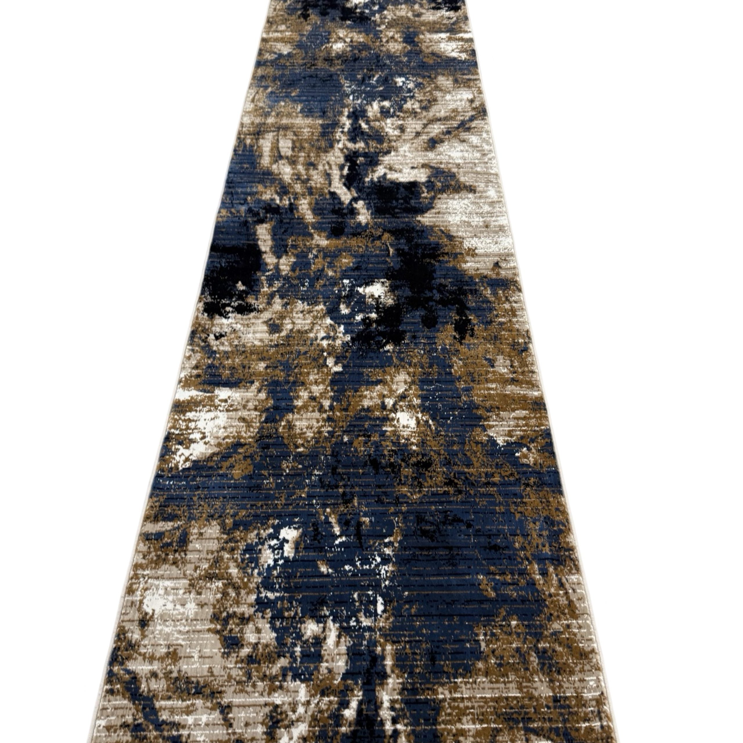 400 x 80 cm Modern Blue/Beige Runner Machine-Made