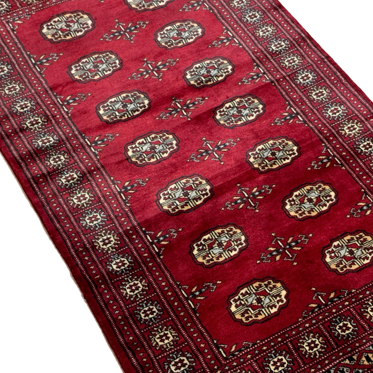 159 x 94 cm Hand Knotted Karachi Bokhara – Red Rug