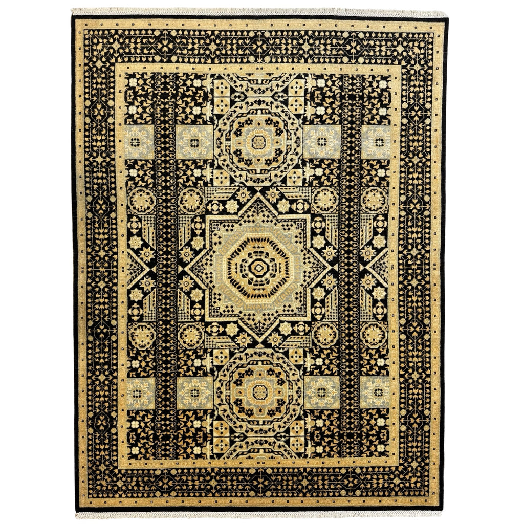 237 x 175 cm Afghan Chobi Mamluk Hand-Knotted Wool Rug