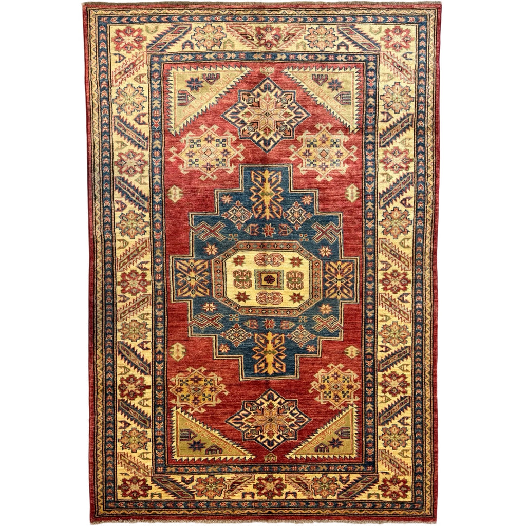 216 x 145 cm Hand Knotted Afghan Kazak Wool Rug
