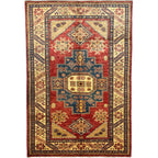 216 x 145 cm Hand Knotted Afghan Kazak Wool Rug
