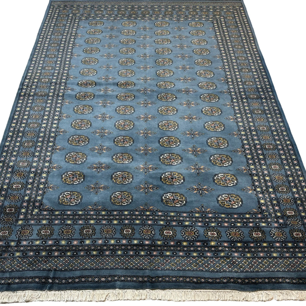 297 x 201 cm Hand Knotted Karachi Bokhara – Blue Rug