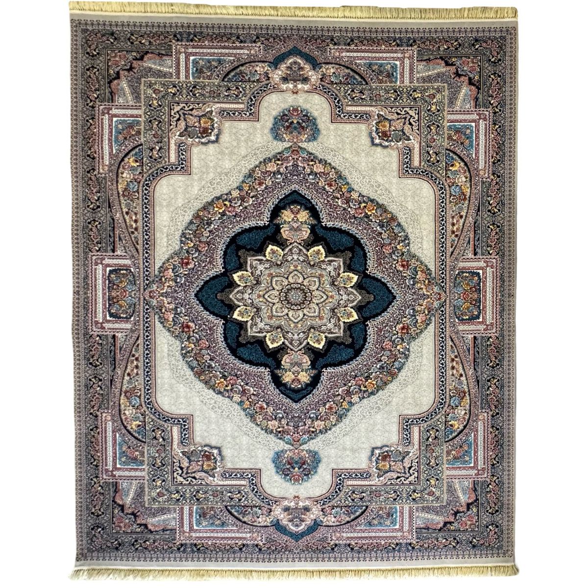 400 x 300 cm Floral Tabriz Persian High Quality – Light Grey Rug