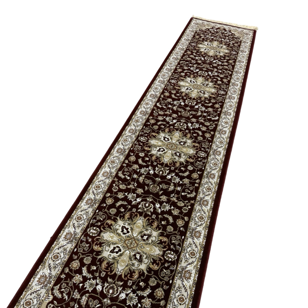 400 x 80cm Turkish Machine Made Mashad Runner Rug