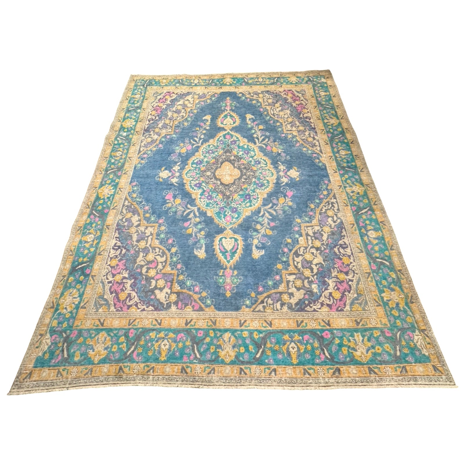 380 x 289 cm Hand-Knotted Vintage Persian Wool Rug