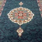 400 x 300 cm Persian Machine-Made Navy Kirman Design Rug