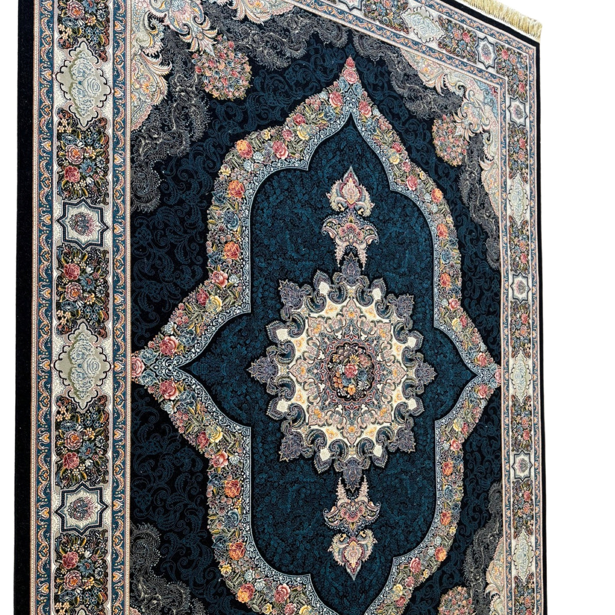 400 x 300 cm Floral High Quality Persian Large Size – Black Navy Rug
