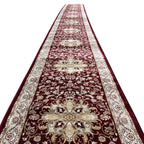 1000 x 80 cm Persian Mashad Design Maroon Runner Rug