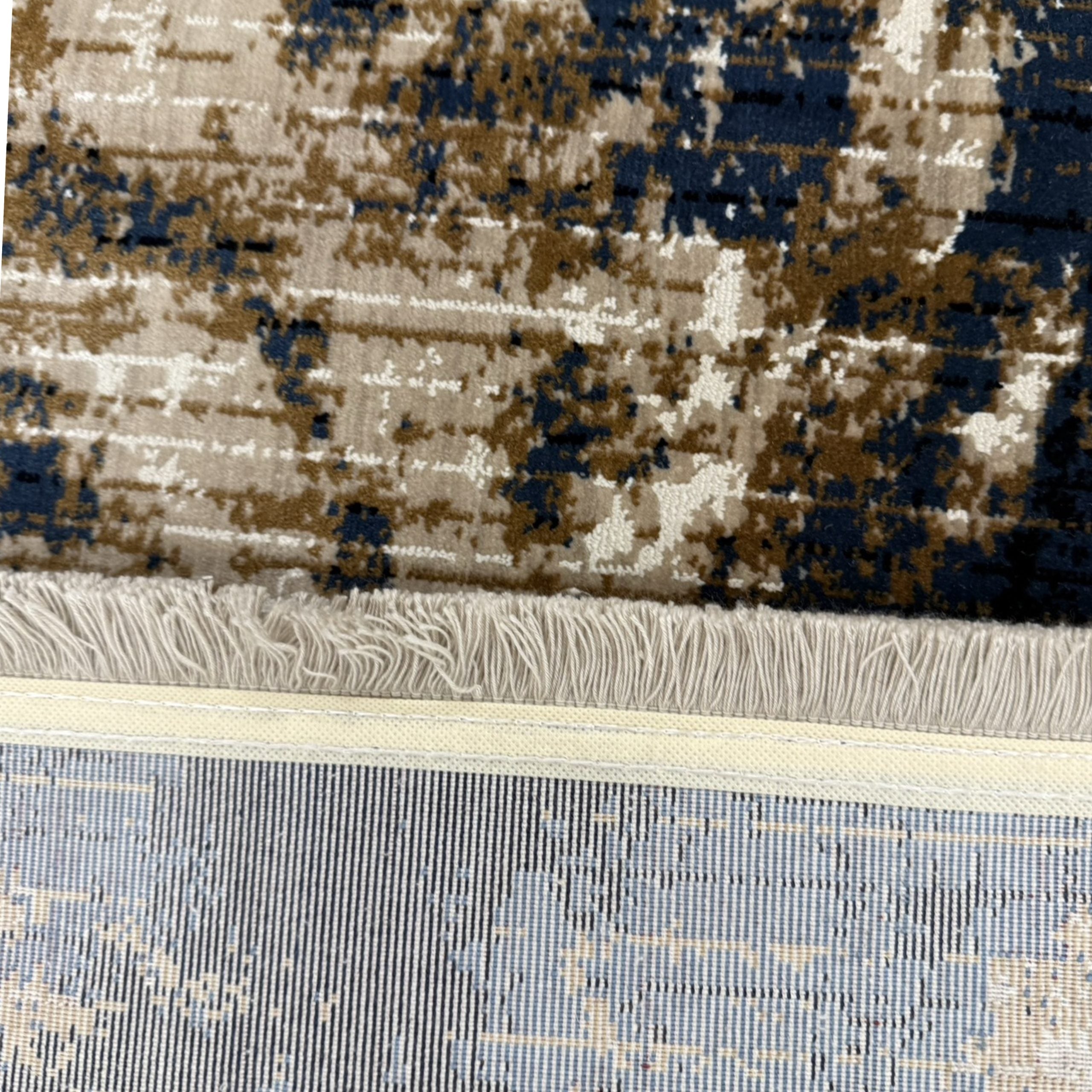 400 x 80 cm Modern Blue/Beige Runner Machine-Made