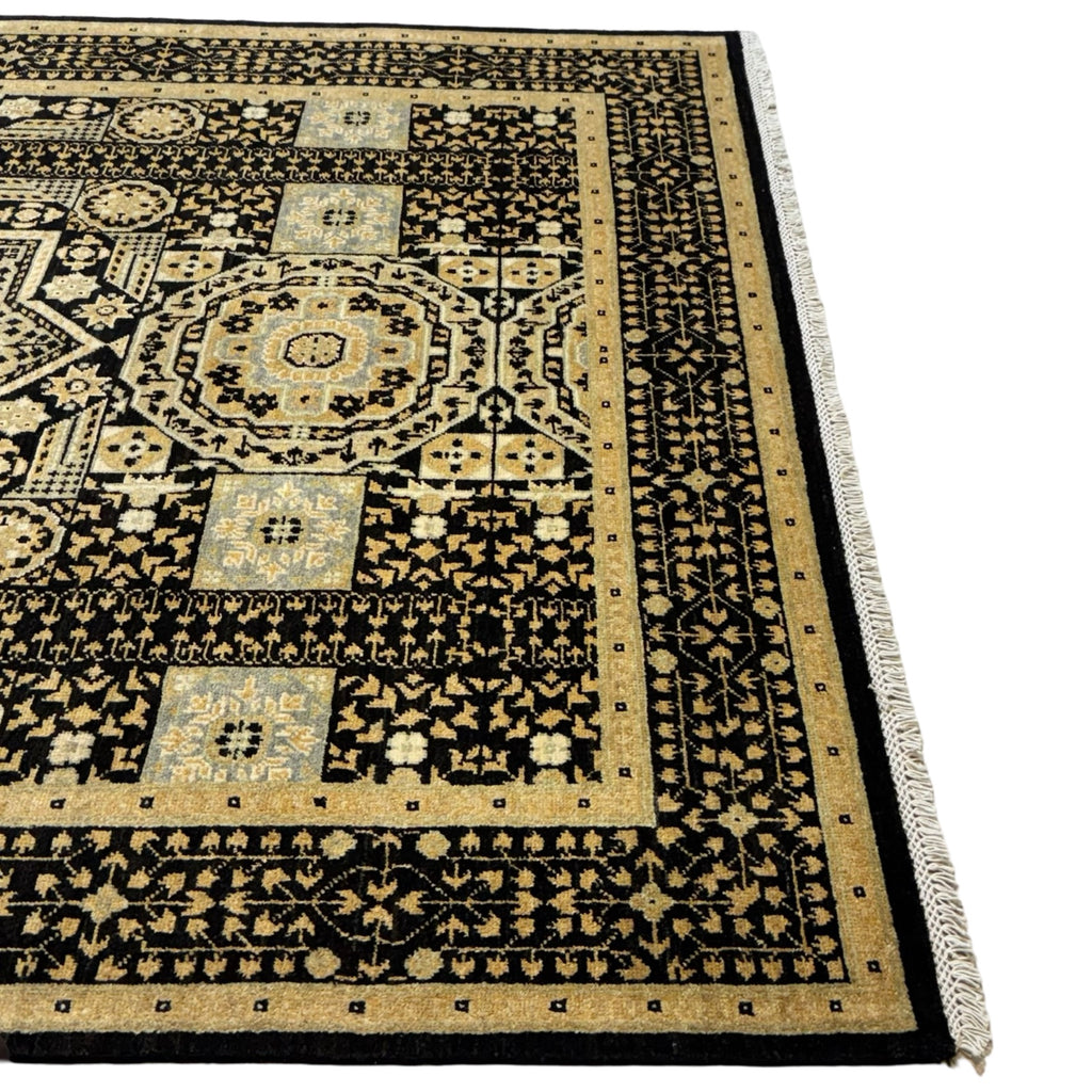 237 x 175 cm Afghan Chobi Mamluk Hand-Knotted Wool Rug